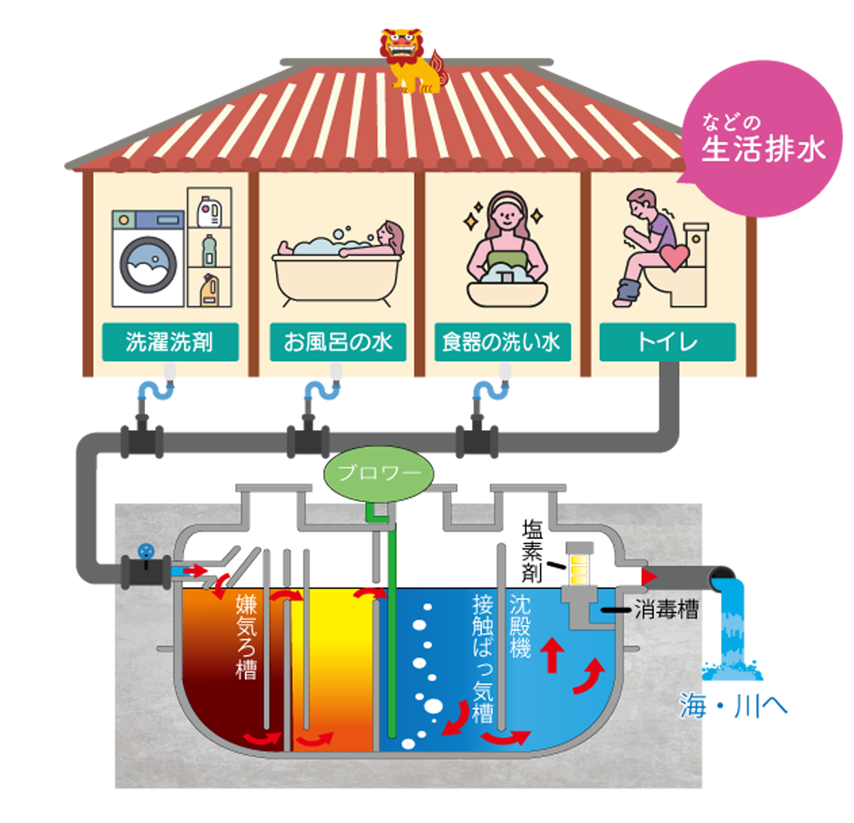 浄化槽の仕組み図